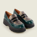 CHIE MIHARA Qazula Sucre Forest: black loafers for women