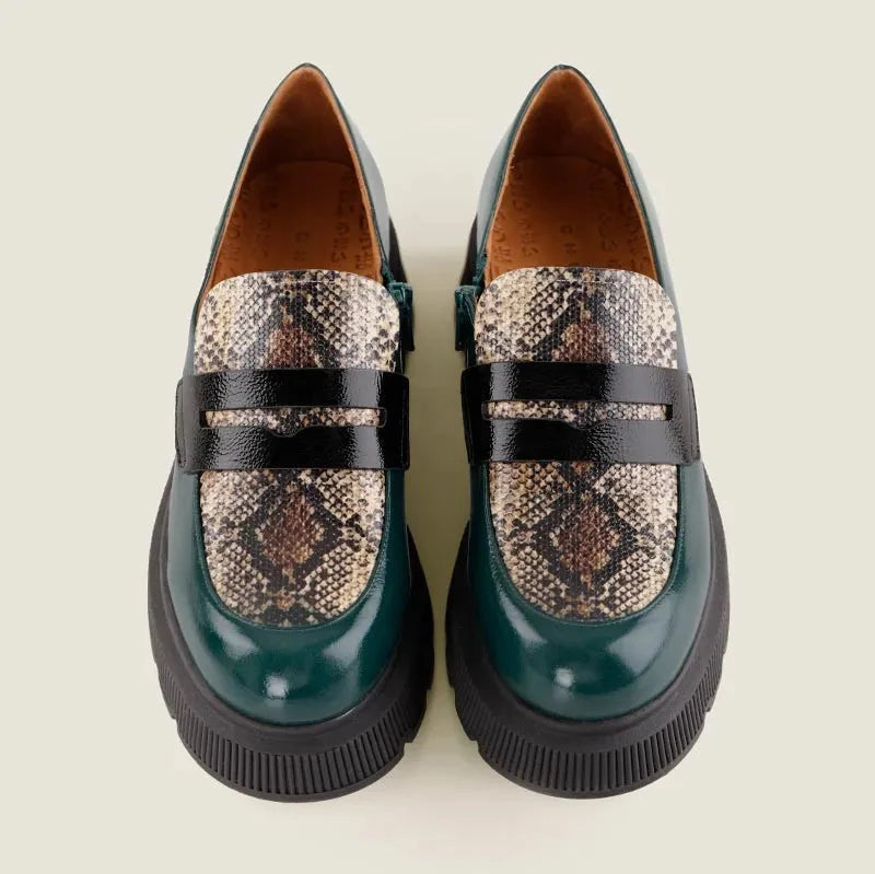 CHIE MIHARA Qazula Sucre Forest: black loafers for women