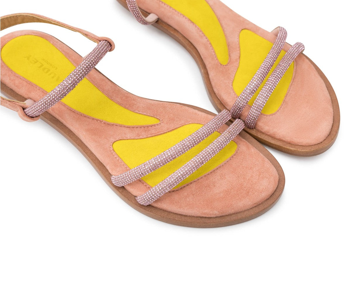AUDLEY Jamica Suede BABY: rosa Sandalen für Damen