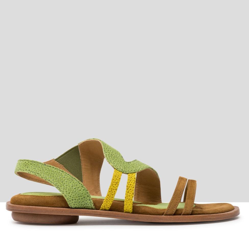 AUDLEY Kaima Suede Larrua: grün Sandalen für Damen