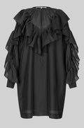 SECOND FEMALE Dream Ruffle Dress Black: negre vestit per a dona