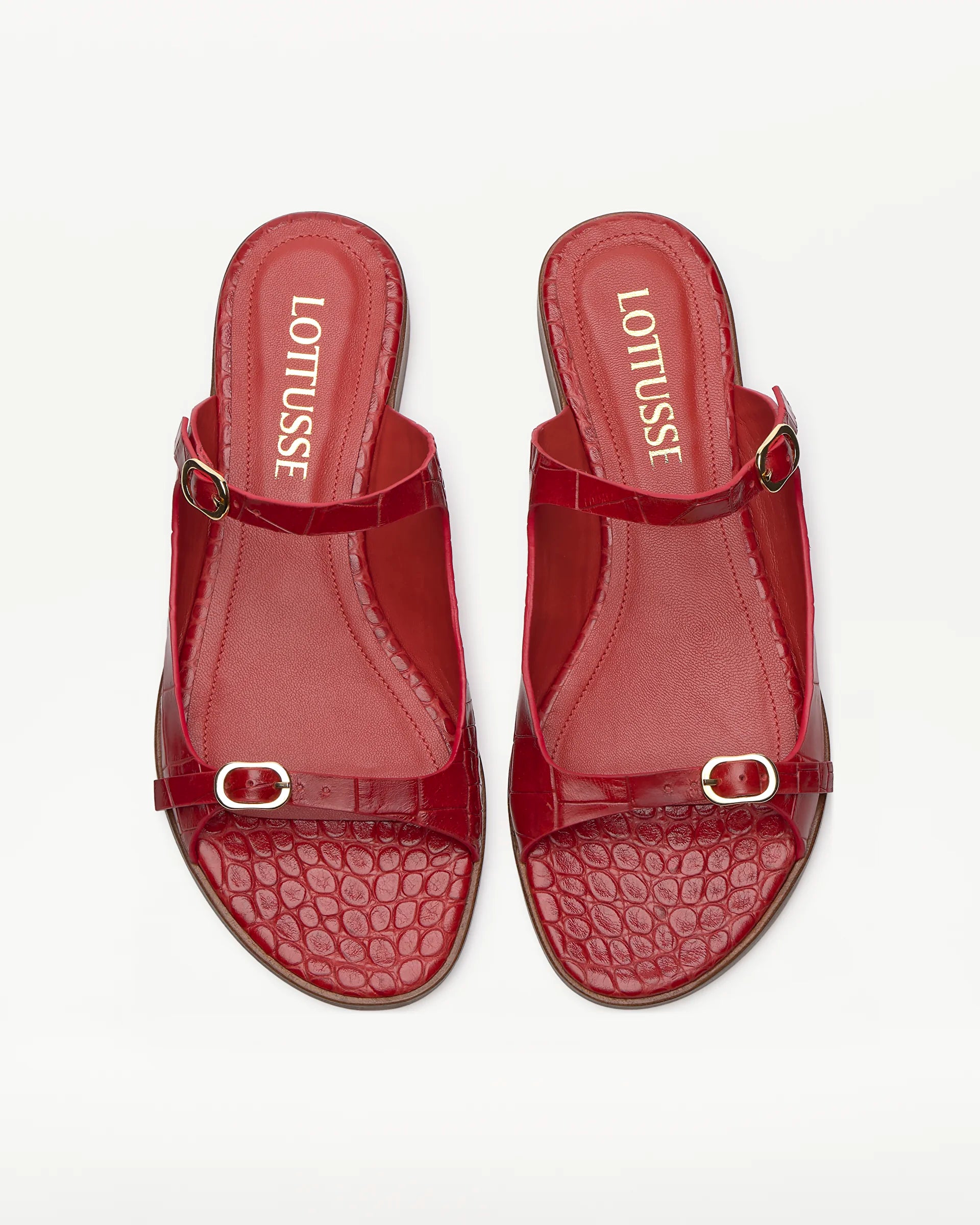 LOTTUSSE NYLO Cocodrilo Animal Print: red sandals for women
