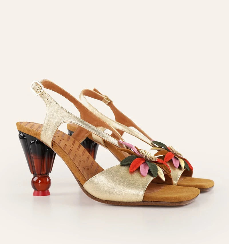 CHIE MIHARA Uyane Champan: gold sandals for women