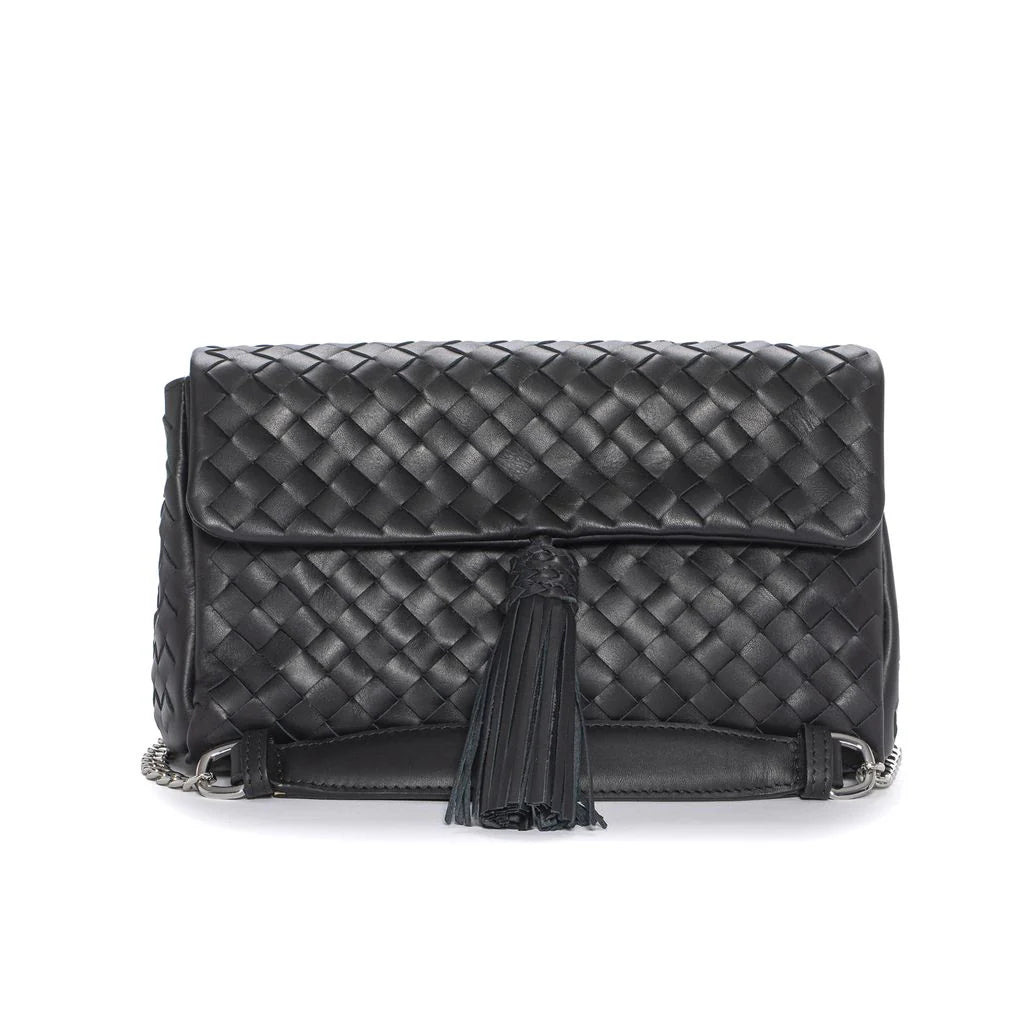 PONS QUINTANA Bolso Trenzado Basico Negro: черный сумка для женщин