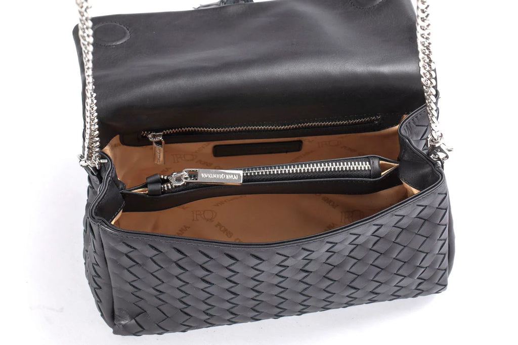PONS QUINTANA Bolso Trenzado Basico Negro: черный сумка для женщин