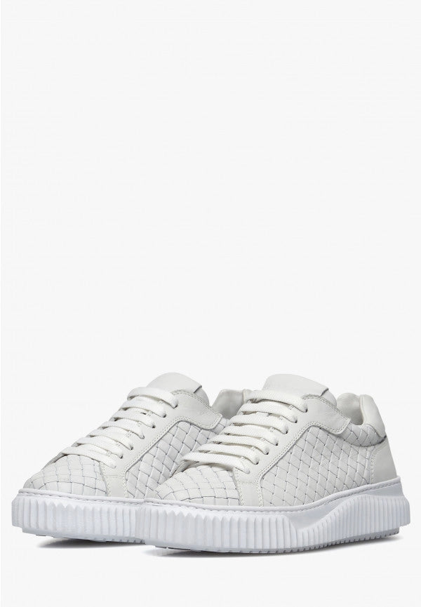 VOILE BLANCHE Lipari Woven Nappa White: белый кроссовки для женщин