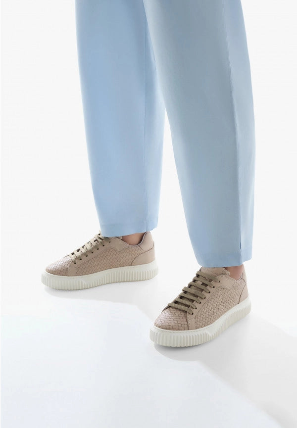 VOILE BLANCHE Lipari Woven Nappa Beige: beige trainers for women