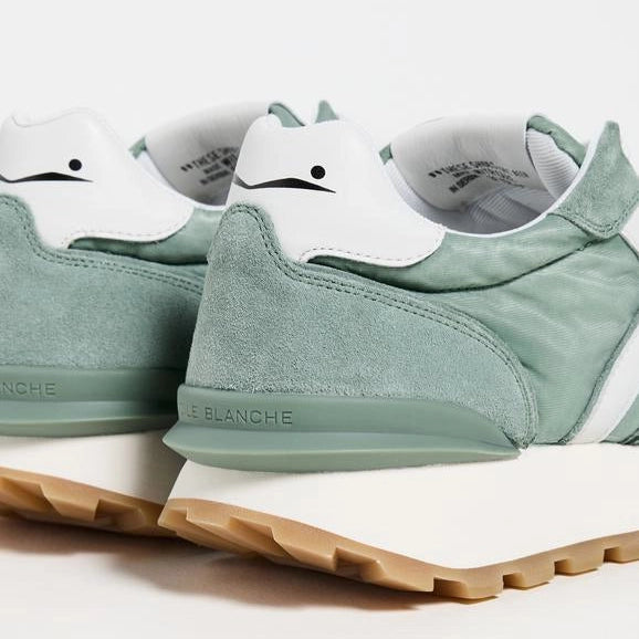 VOILE BLANCHE Paris RACE Woman Sage-off White: green trainers for women