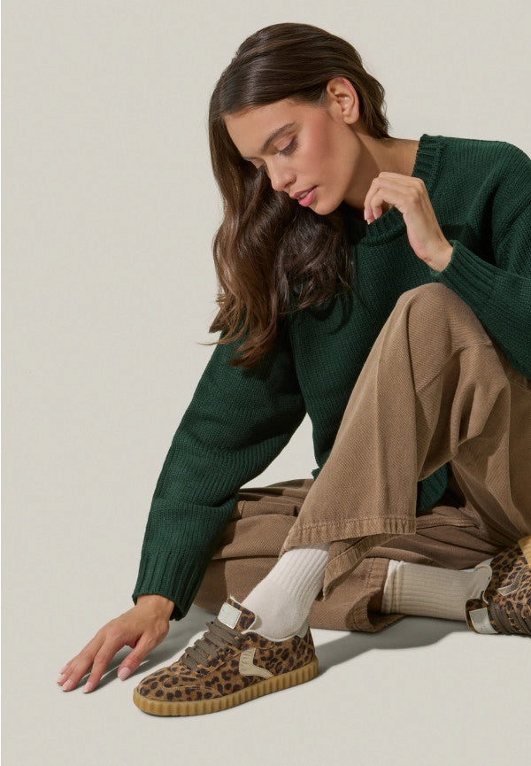 VOILE BLANCHE INES Suede St.macula/metallic GOAT SKIN Brown St.macula/platinum: animal print trainers for women