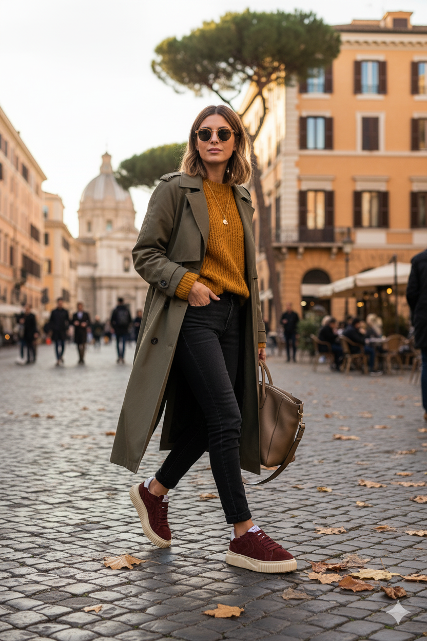 VOILE BLANCHE Lipari Suede Timber Brown: brown trainers for women