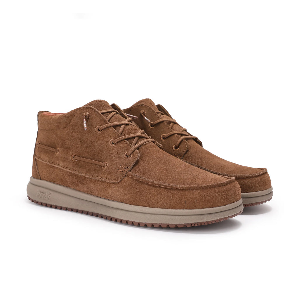 PITAS Timor Suede Camel: bruin enkellaarsjes voor heren