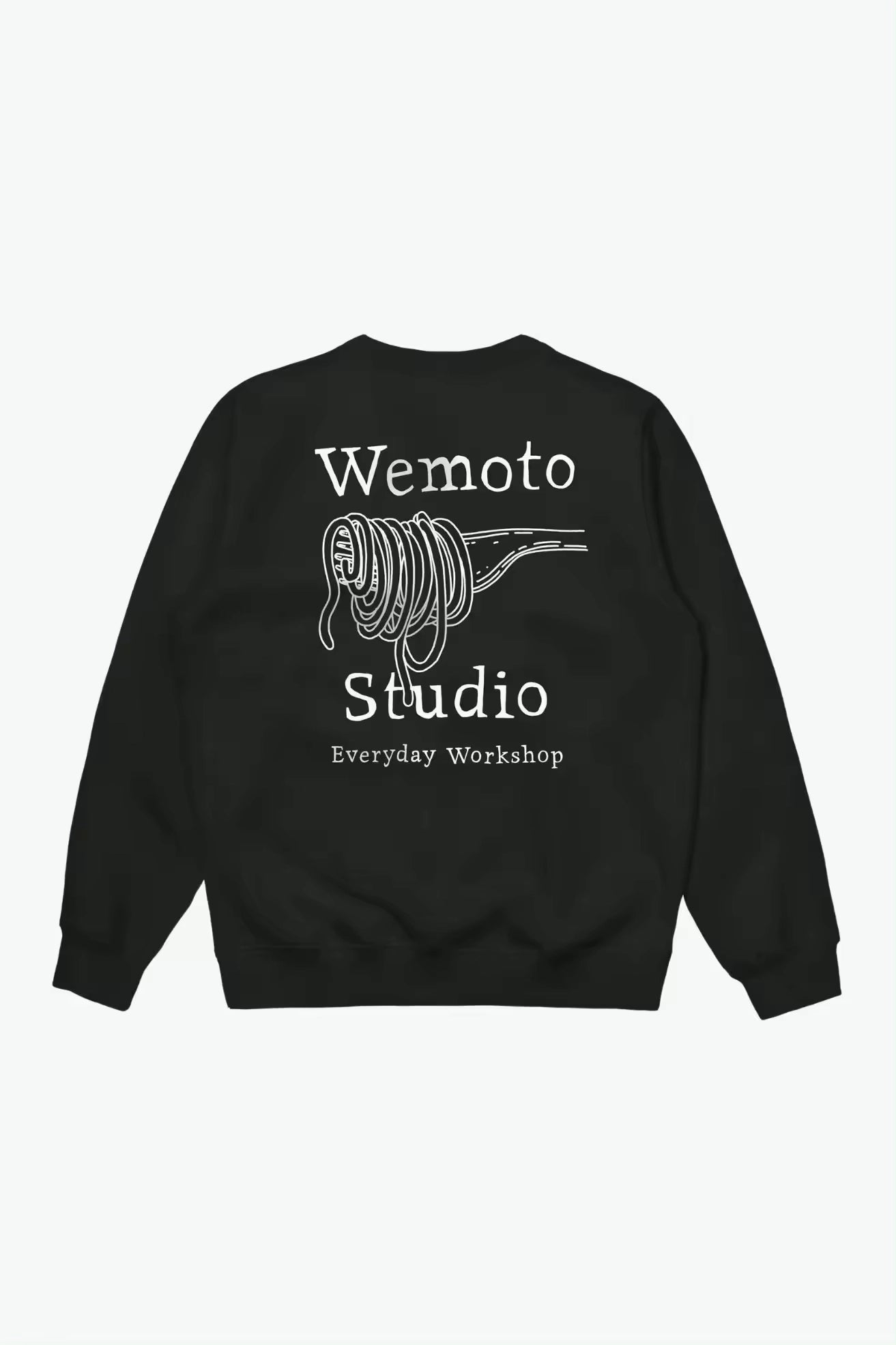 WEMOTO Pasta CLUB CREW Black: أسود سويت شيرت للرجال