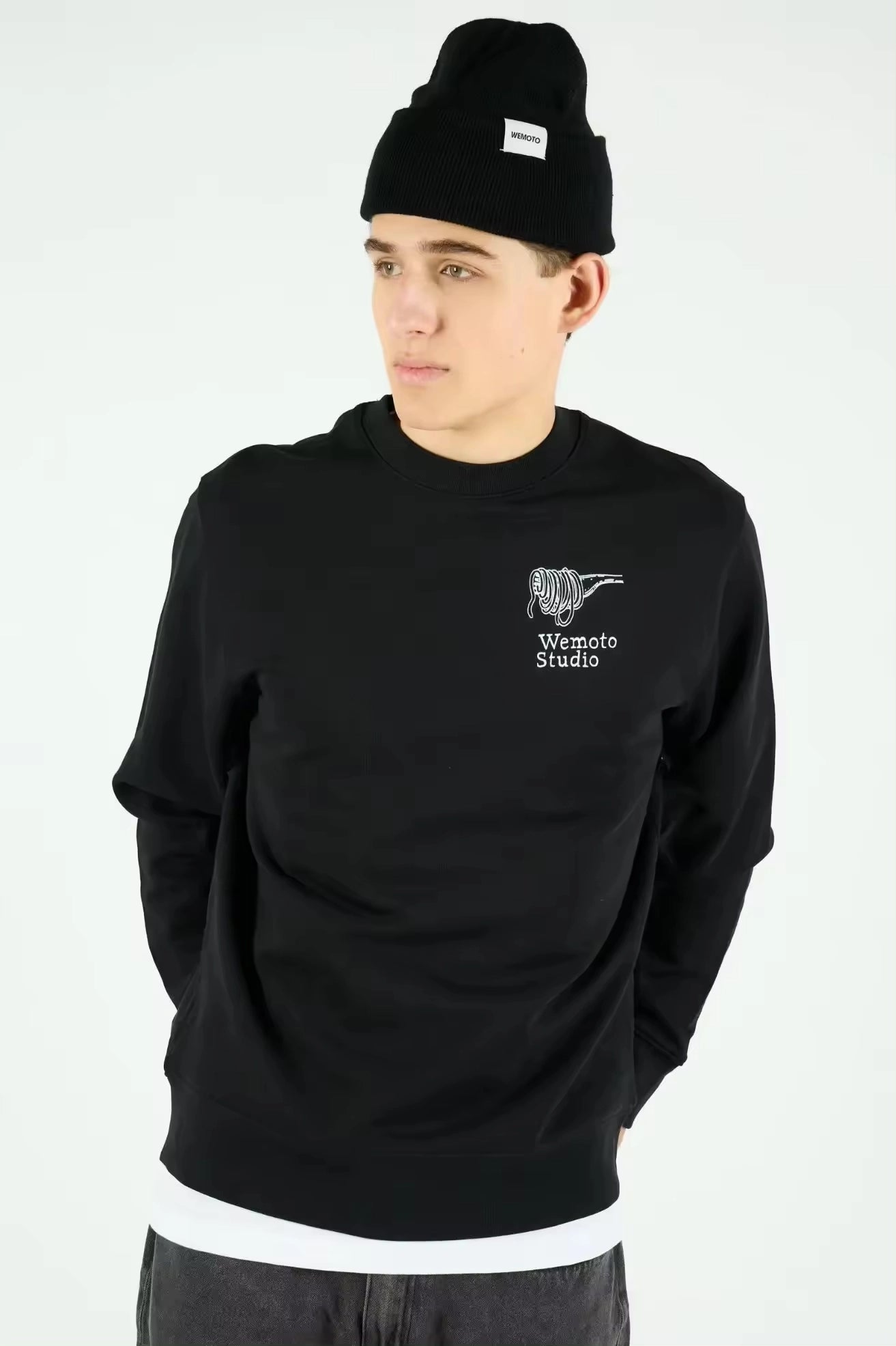 WEMOTO Pasta CLUB CREW Black: nero felpa da uomo