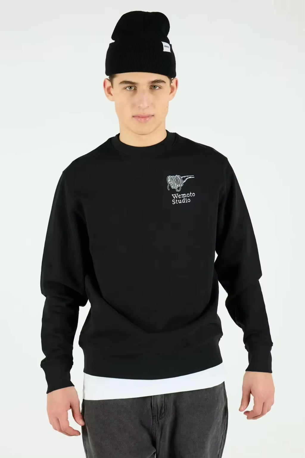 WEMOTO Pasta CLUB CREW Black: nero felpa da uomo
