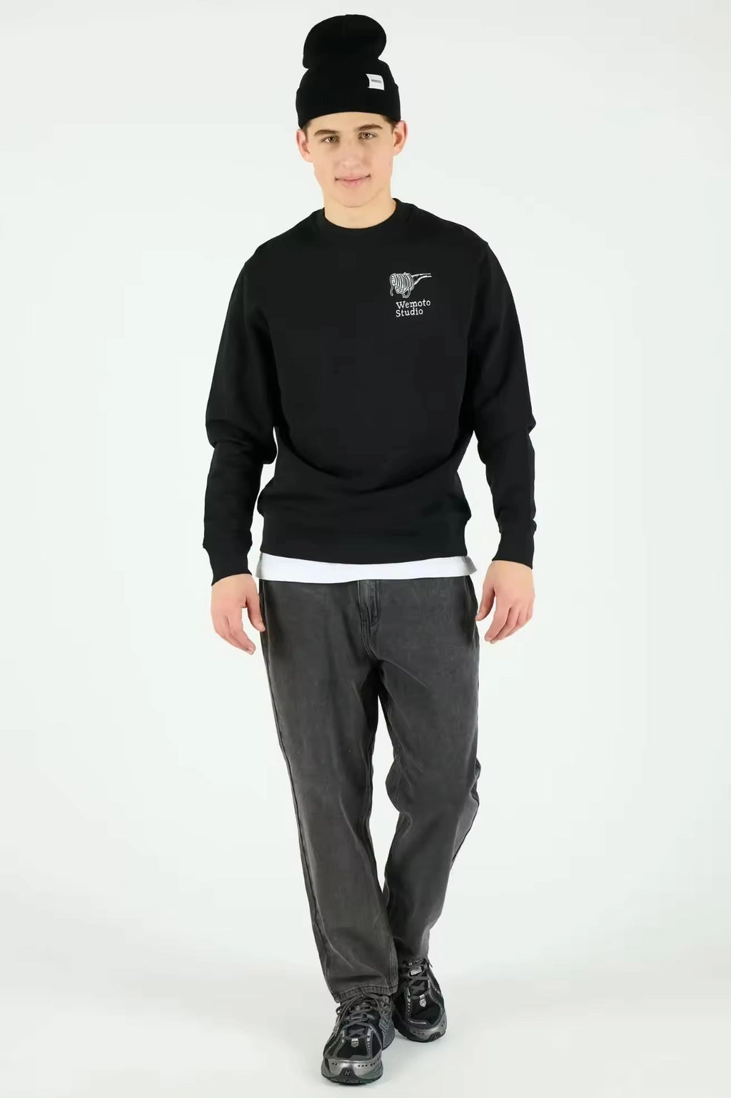 WEMOTO Pasta CLUB CREW Black: nero felpa da uomo