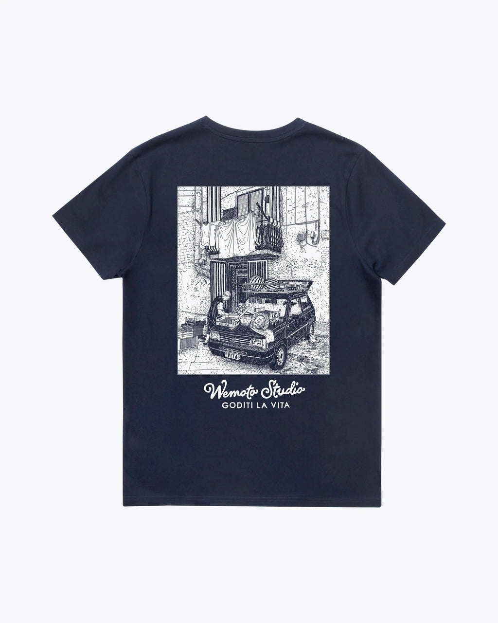 WEMOTO Camisetas de la Marca Unisex Modelo Market Tee en Color Navy Blue (azul), синій взуття унісекс у Tascón