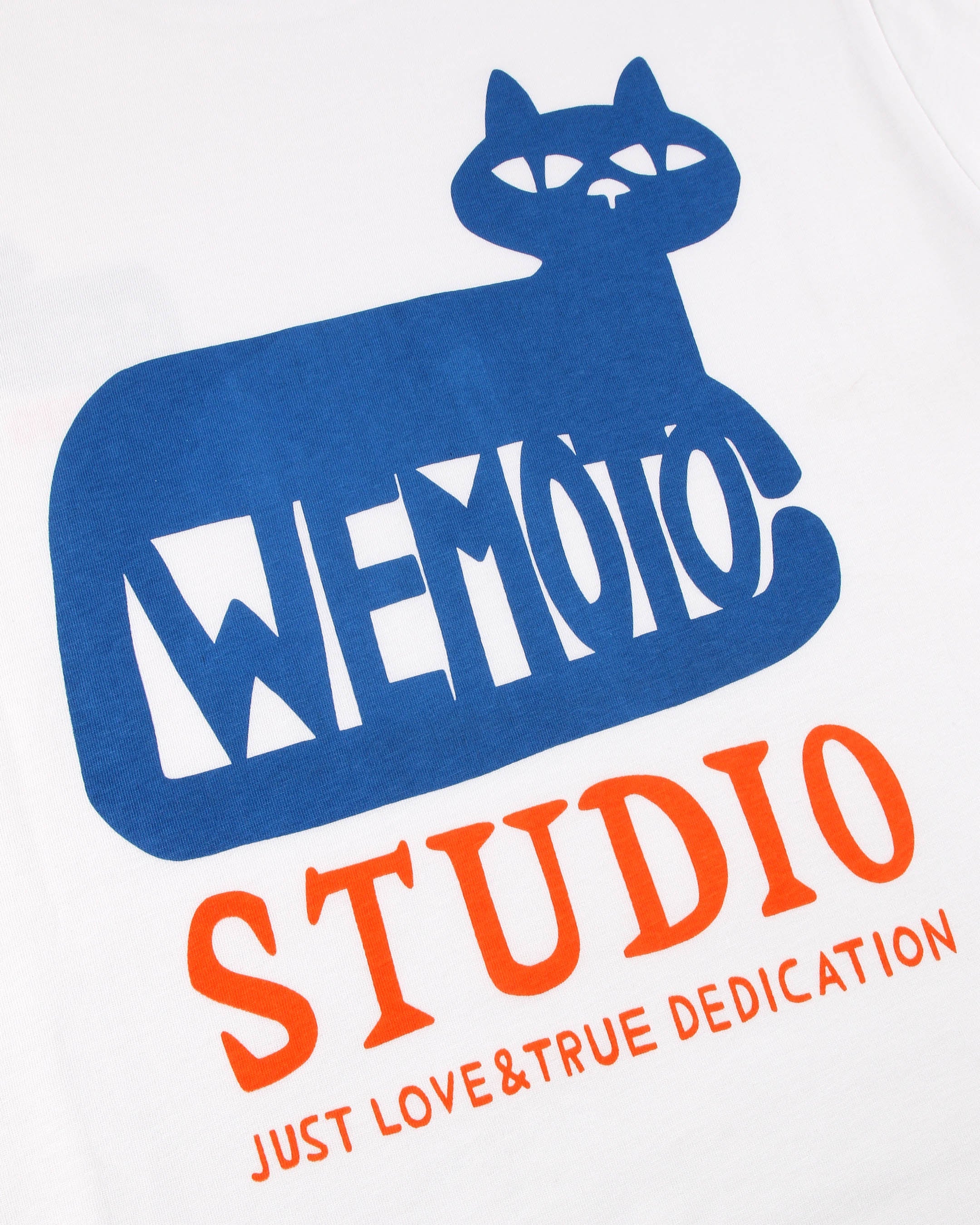 WEMOTO CAT TEE White: ホワイト Tシャツ メンズ