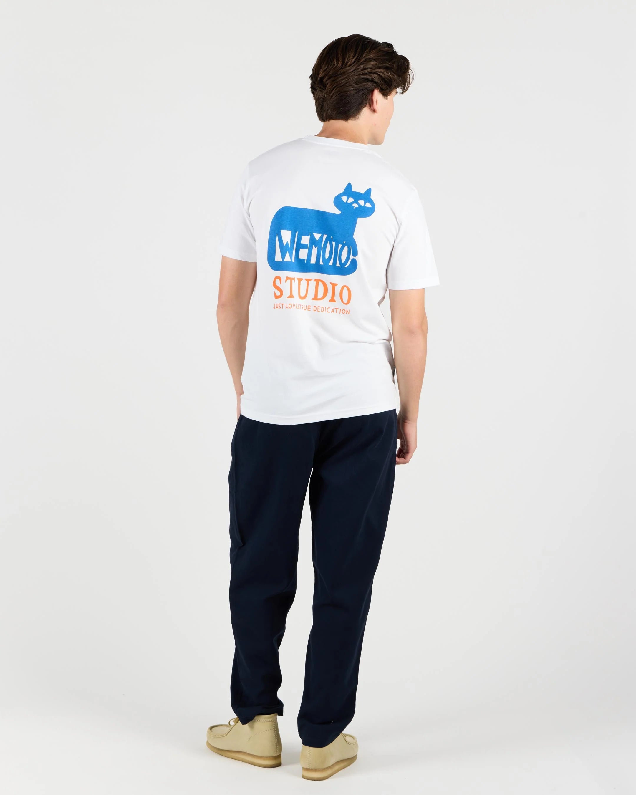 WEMOTO CAT TEE White: ホワイト Tシャツ メンズ