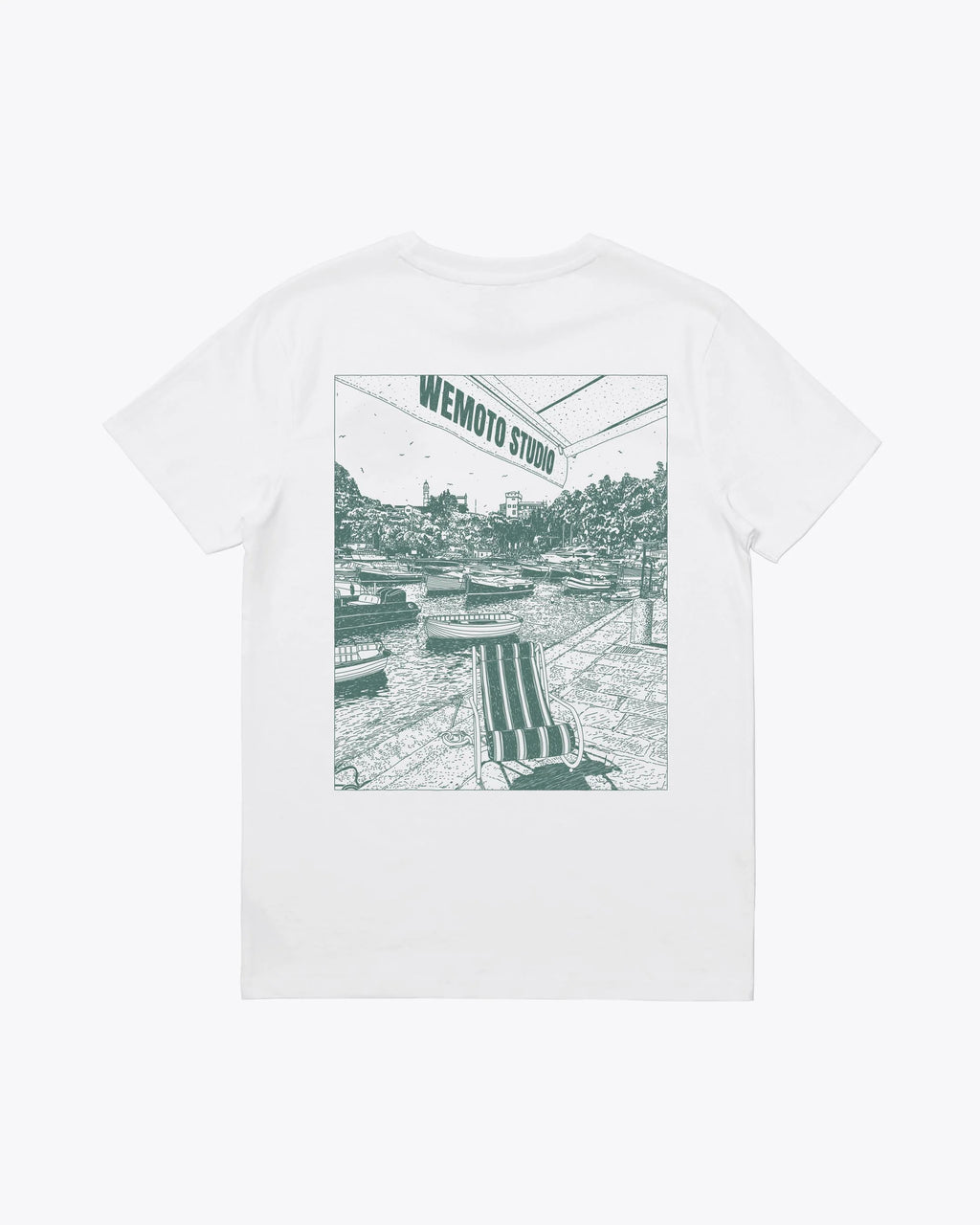 WEMOTO Boats TEE White: biały T-shirt dla mężczyzn