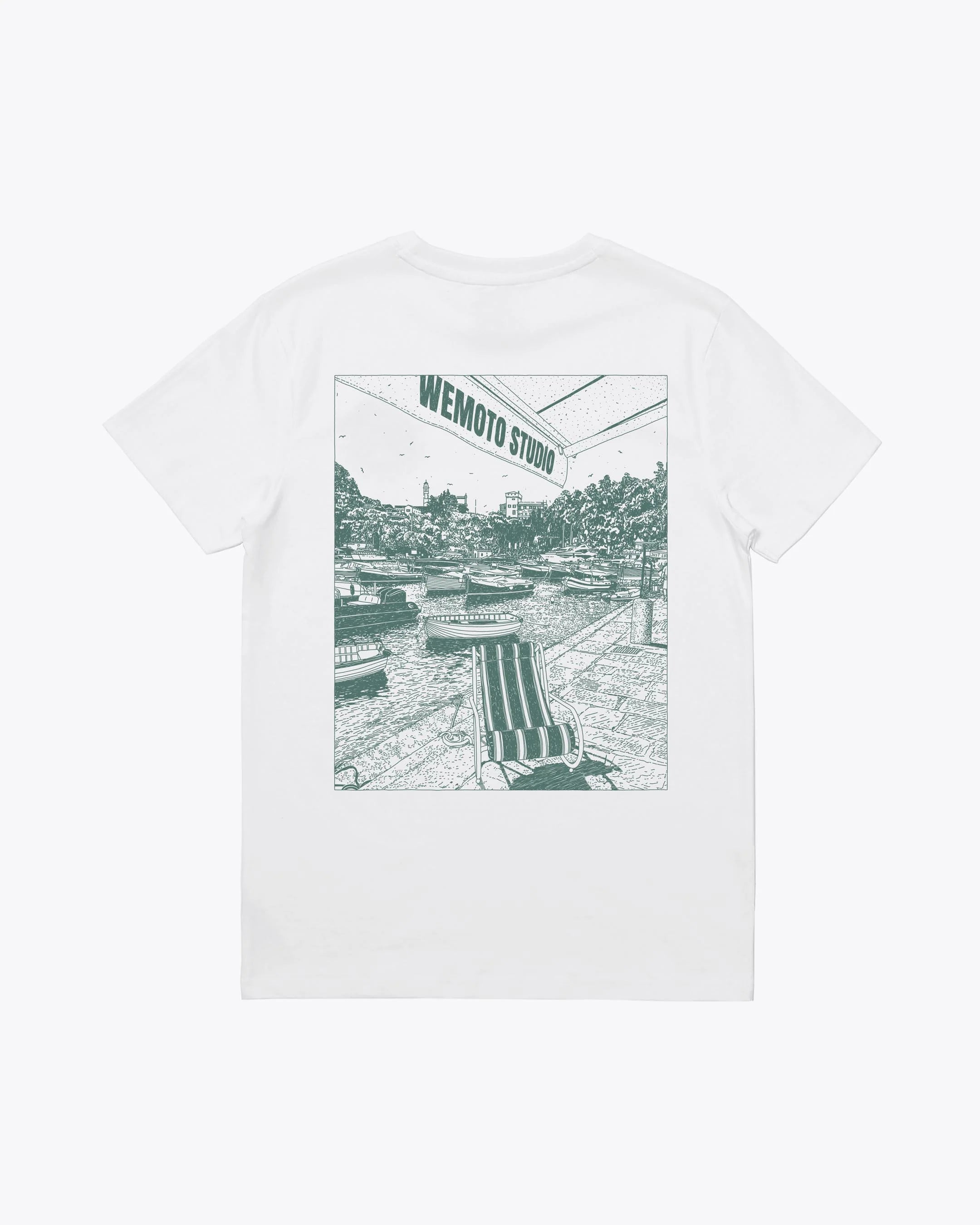 WEMOTO Boats TEE White: biały T-shirt dla mężczyzn