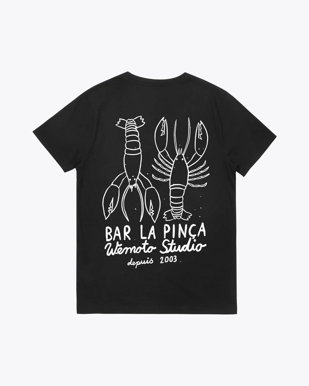 WEMOTO Pinca TEE Black: zwart T-shirt voor heren