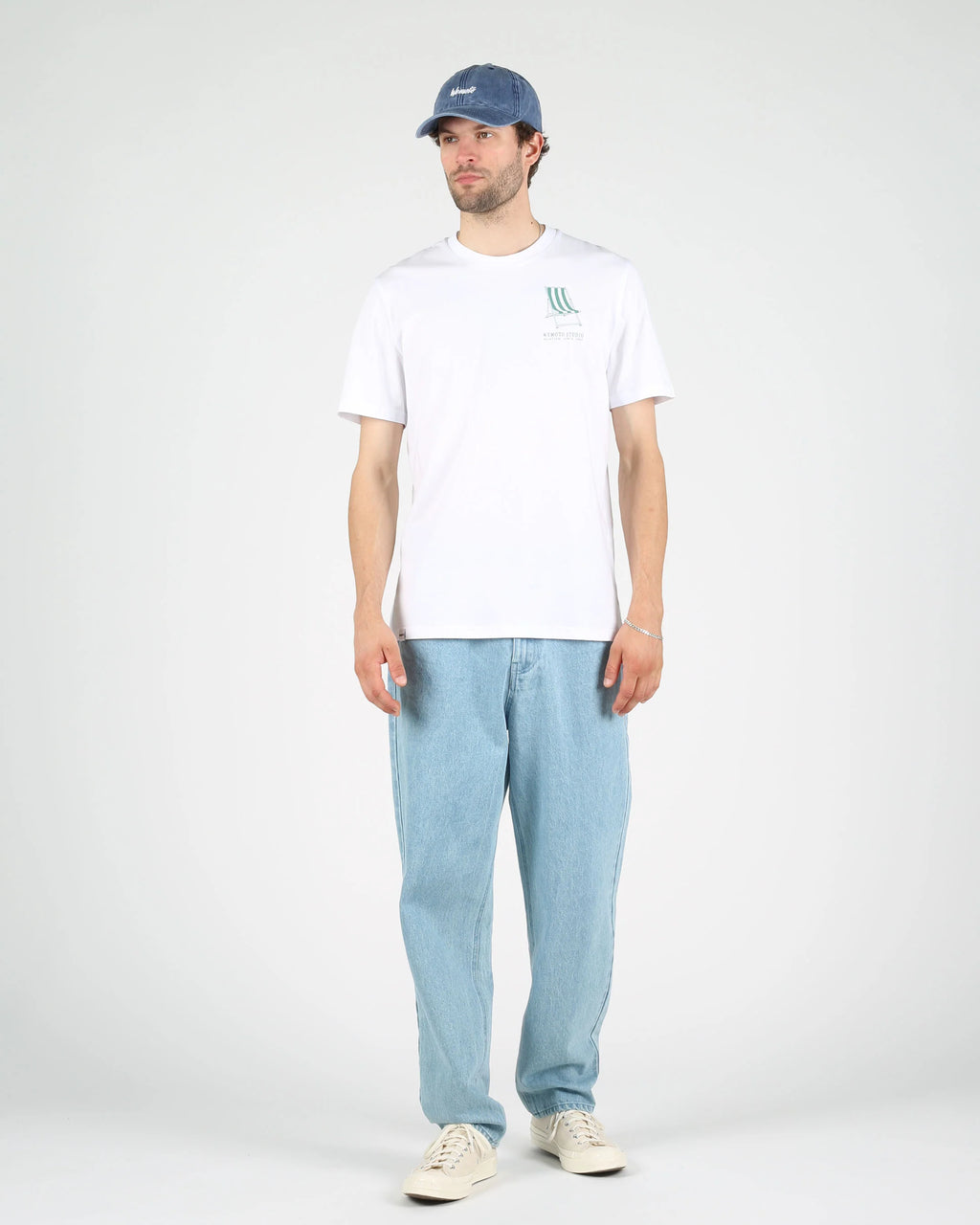 WEMOTO Boats TEE White: biały T-shirt dla mężczyzn