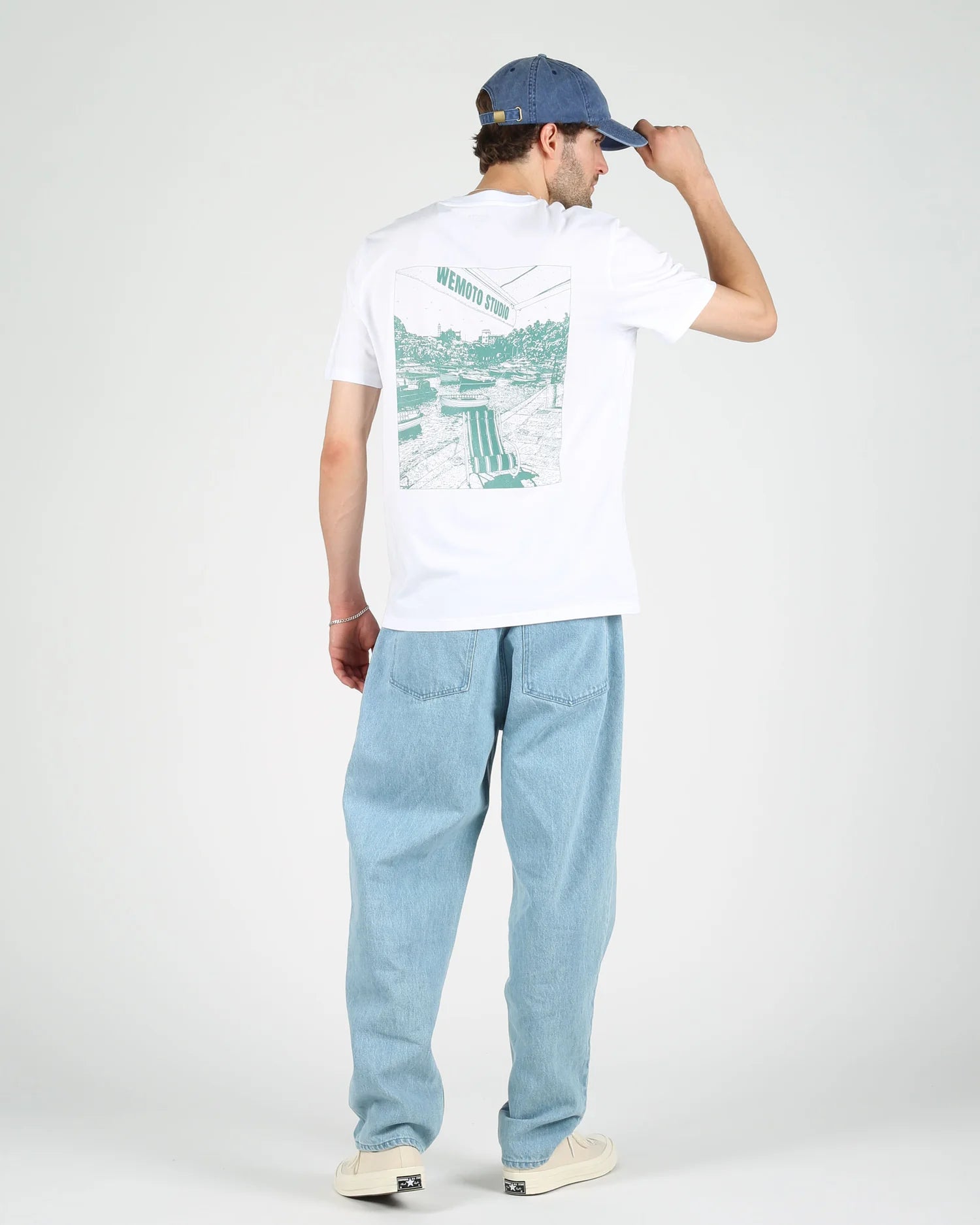 WEMOTO Boats TEE White: biały T-shirt dla mężczyzn
