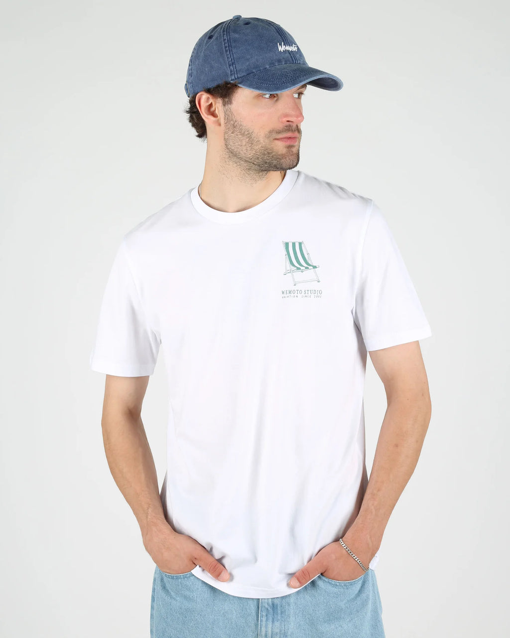WEMOTO Boats TEE White: biały T-shirt dla mężczyzn