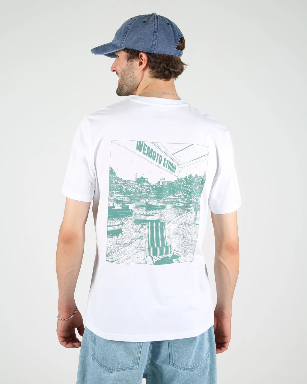 WEMOTO Boats TEE White: biały T-shirt dla mężczyzn