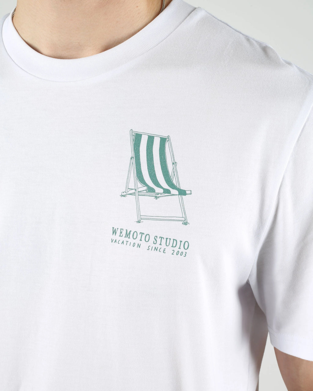 WEMOTO Boats TEE White: biały T-shirt dla mężczyzn