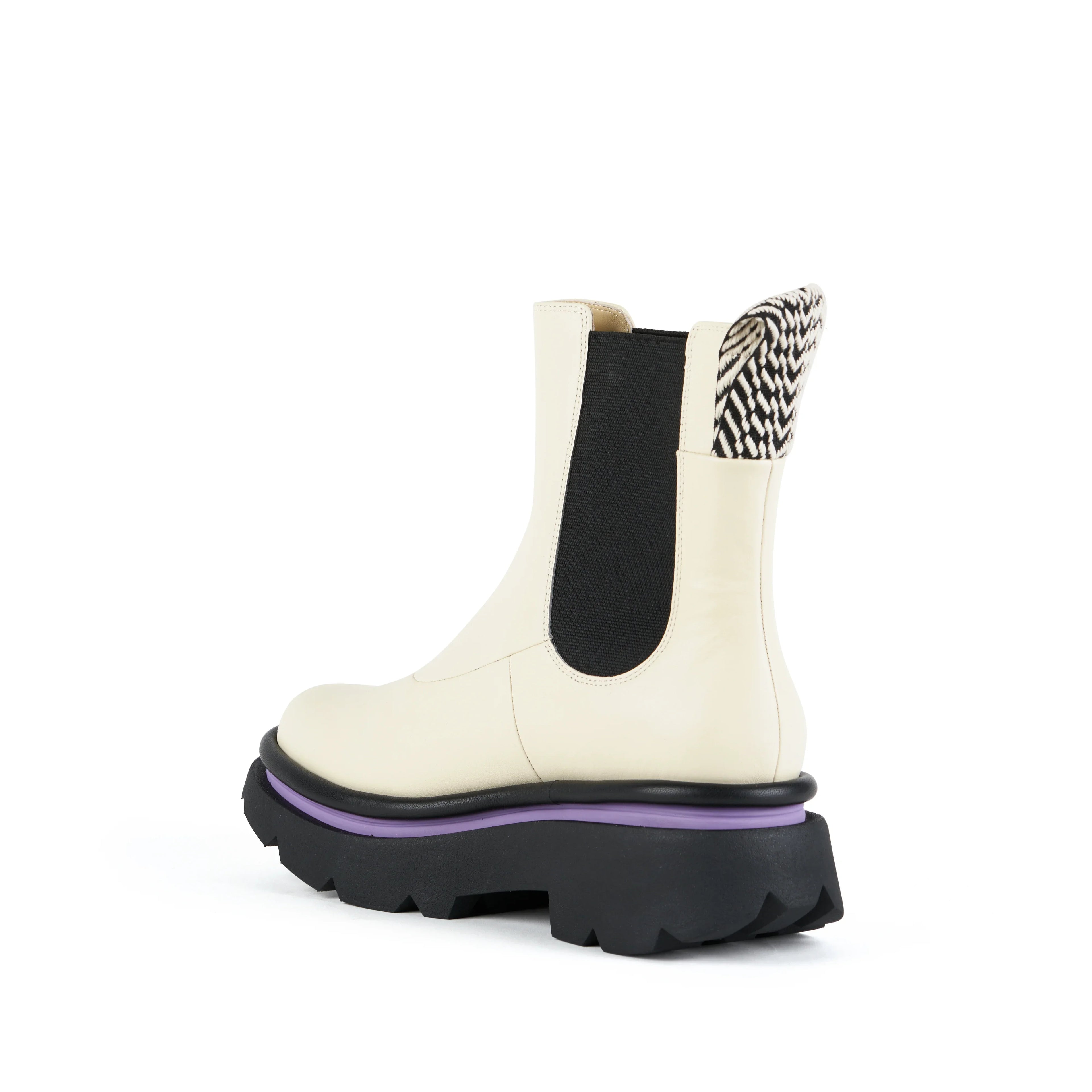 4CCCCEES Crunch Chelsea Ivoryen, white ankle boots for women at Tascón