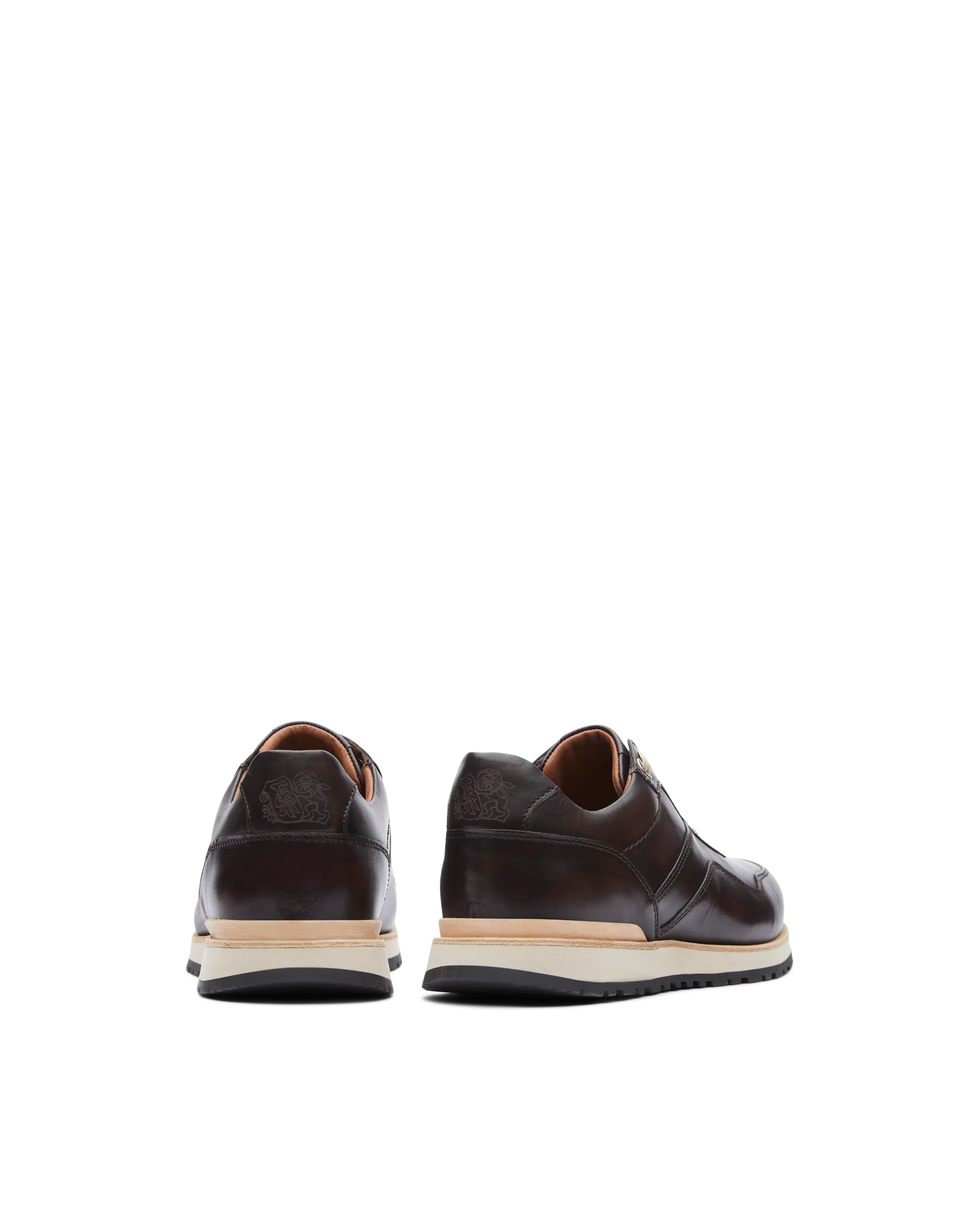 Lottusse Herren Dress Sneakers, Modell Tokyo Moka, aus gebürstetem Rindsleder in Braun